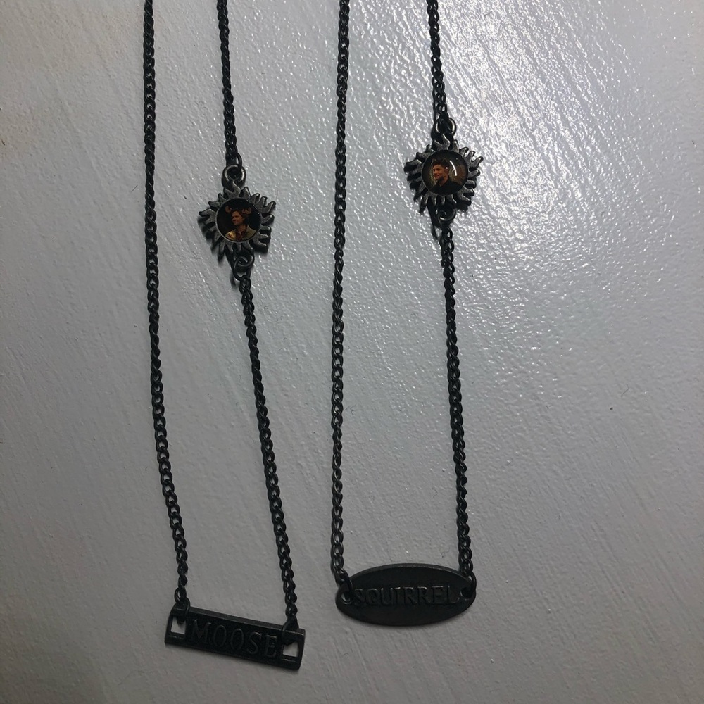 Supernatural Moose and Squirrel BFF necklaces